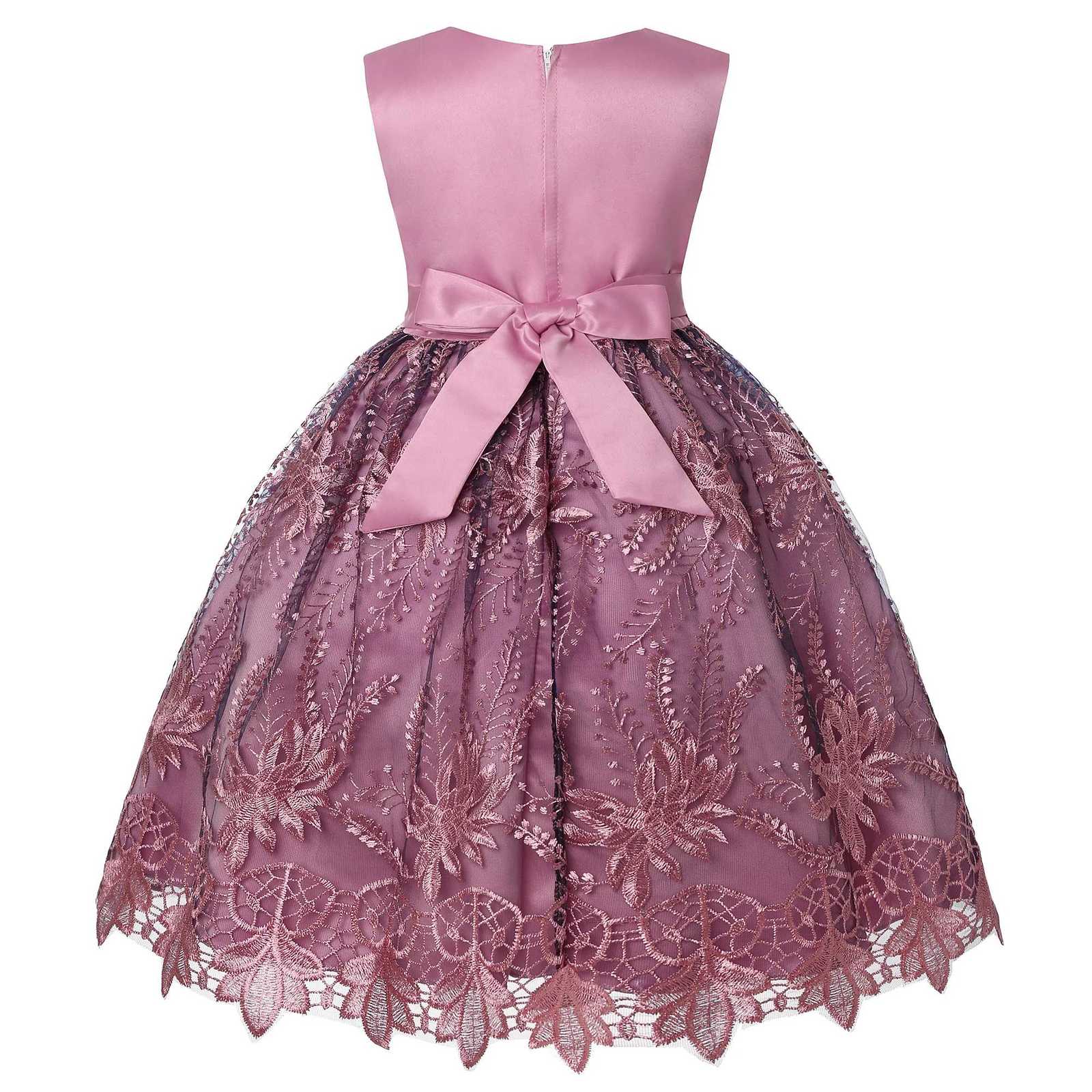 Girls Gauze Pompadour Dress Lace Children Holiday Dress 2025 Fashionable Elegant Girls Outfit for Special Occasions Z250904
