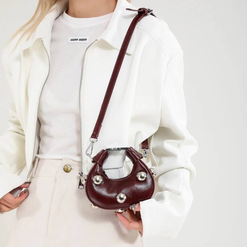 LEFTSIDE Punk Style Design Mini PU Leather Crossbody Bags for Women 2024 Fashion Designer Female Retro Handbags and Purses