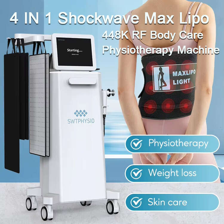 Newest 4 In 1 Maxlipo 635Nm 940Nm Weight Loss Body Massage ESWT Shockwave Therapy Physiotherapy 448Khz RF Skin Rejuvenation Anti-Aging Aesthetic Machi