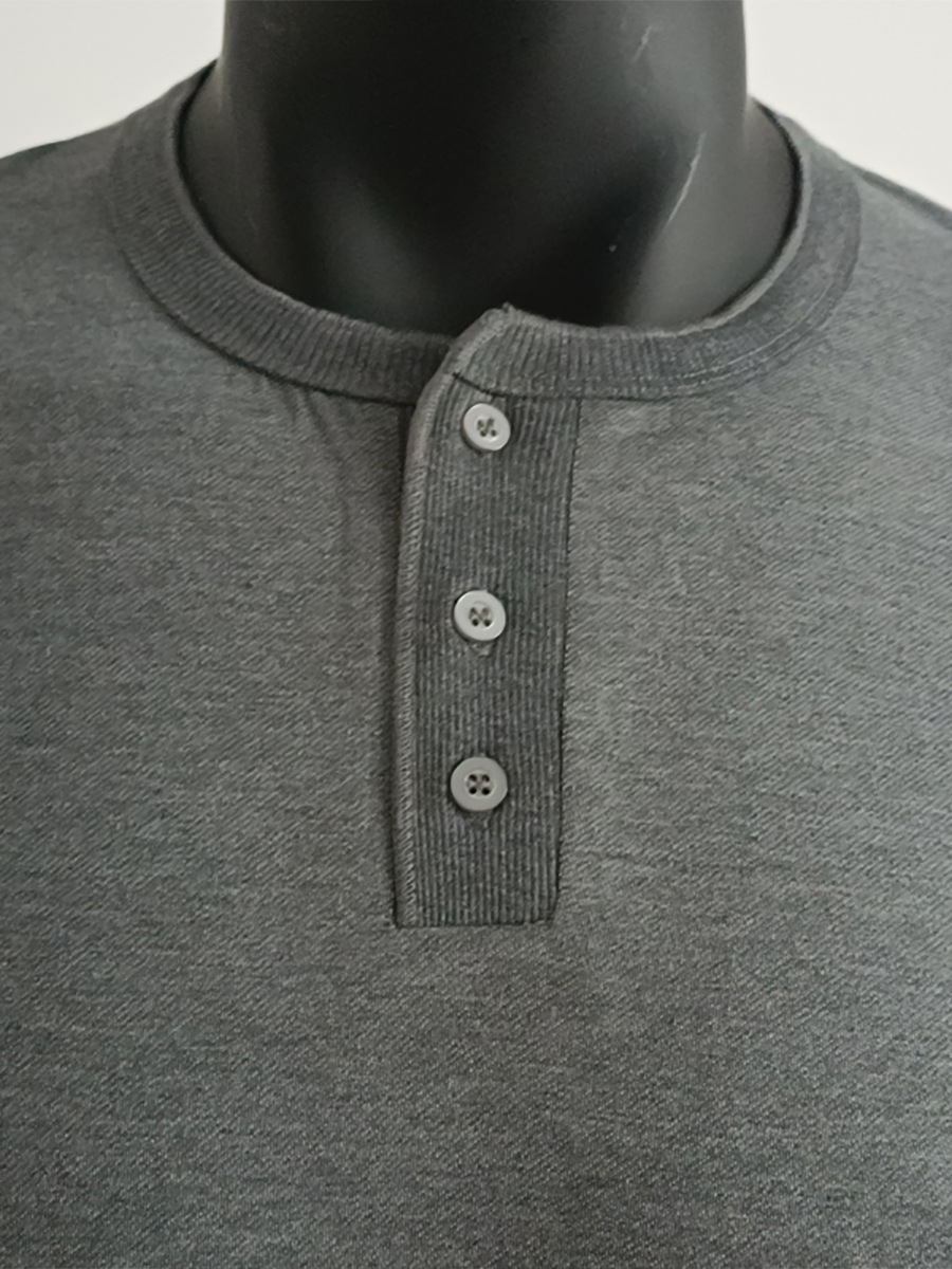 Men's Long Sleeve T-Shirt Casual Top Undershirt Men's Henley Shirt European size: S-3XL