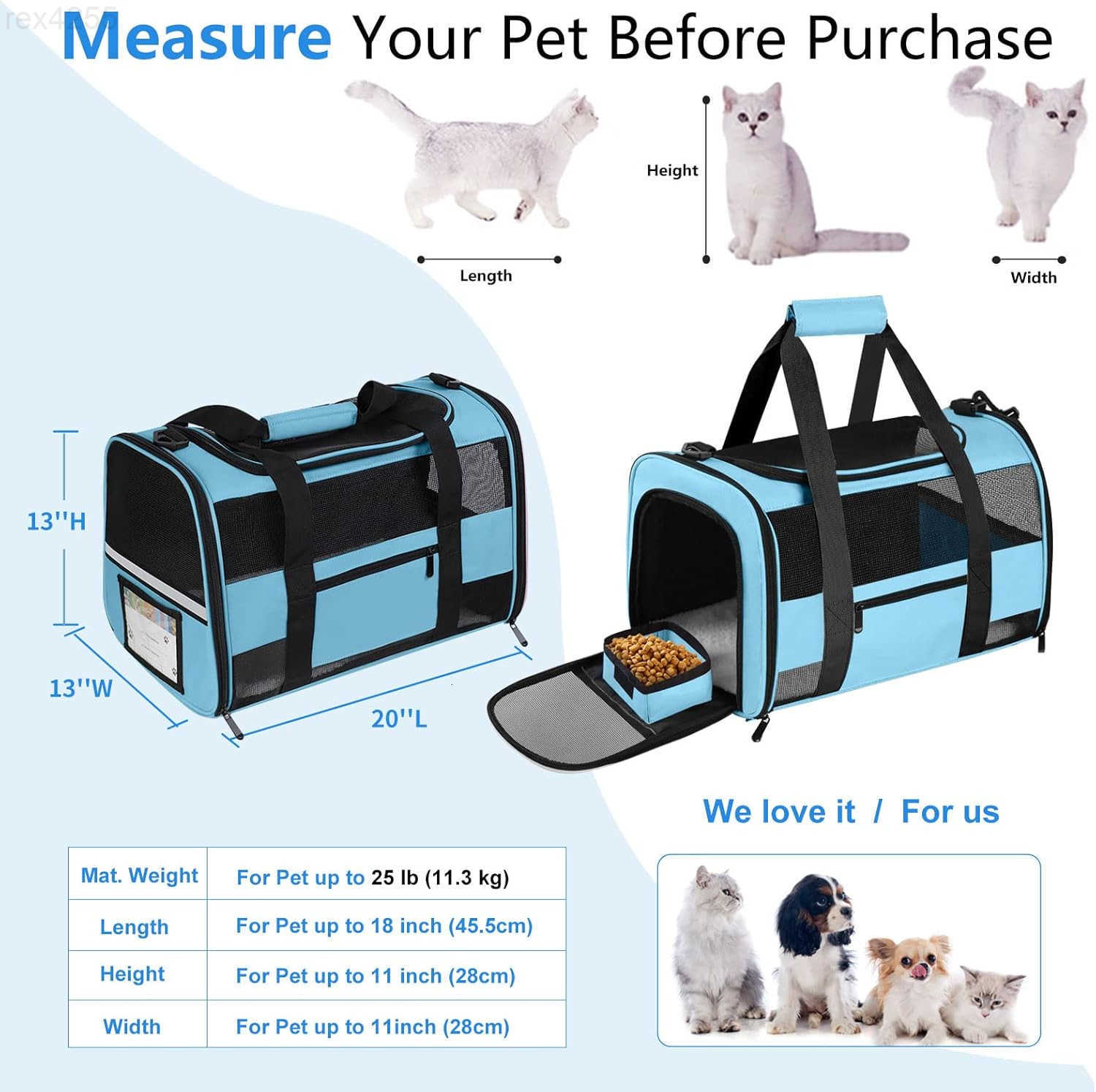Soft Sided Cat Carrier for Small Cats Puppies up to 15 Lbs Airline Approved Pet Carrier Collapsible Travel Puppy Carrier with Reflective Strip GreyW25