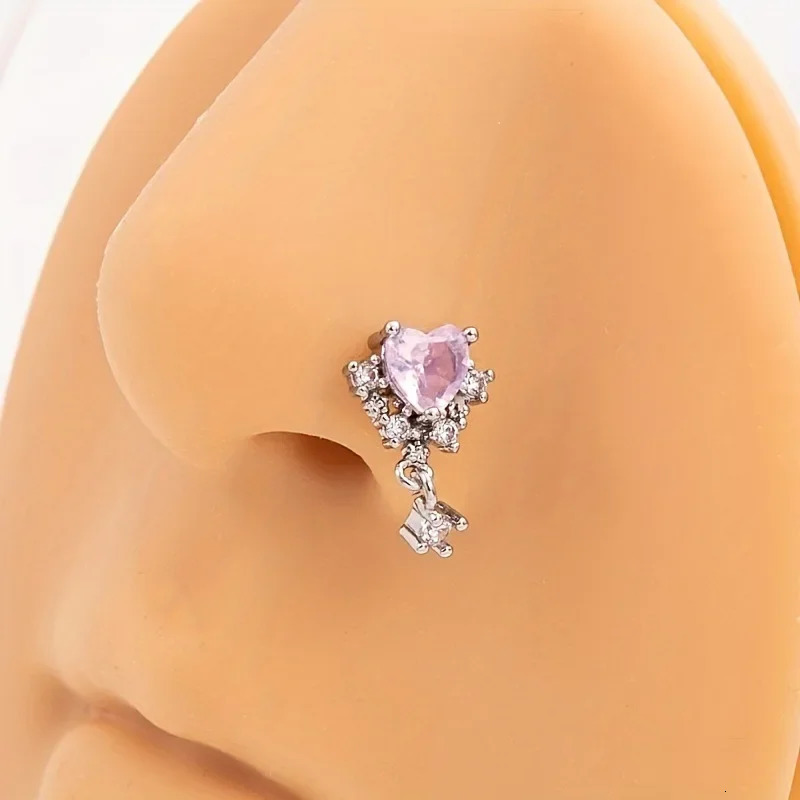 Dangle Nose Ring For Women Nose Piercing Stainless Steel Nose Bend Ring Pendents Dangling Nose Piercing Jewelry 1820G 250903
