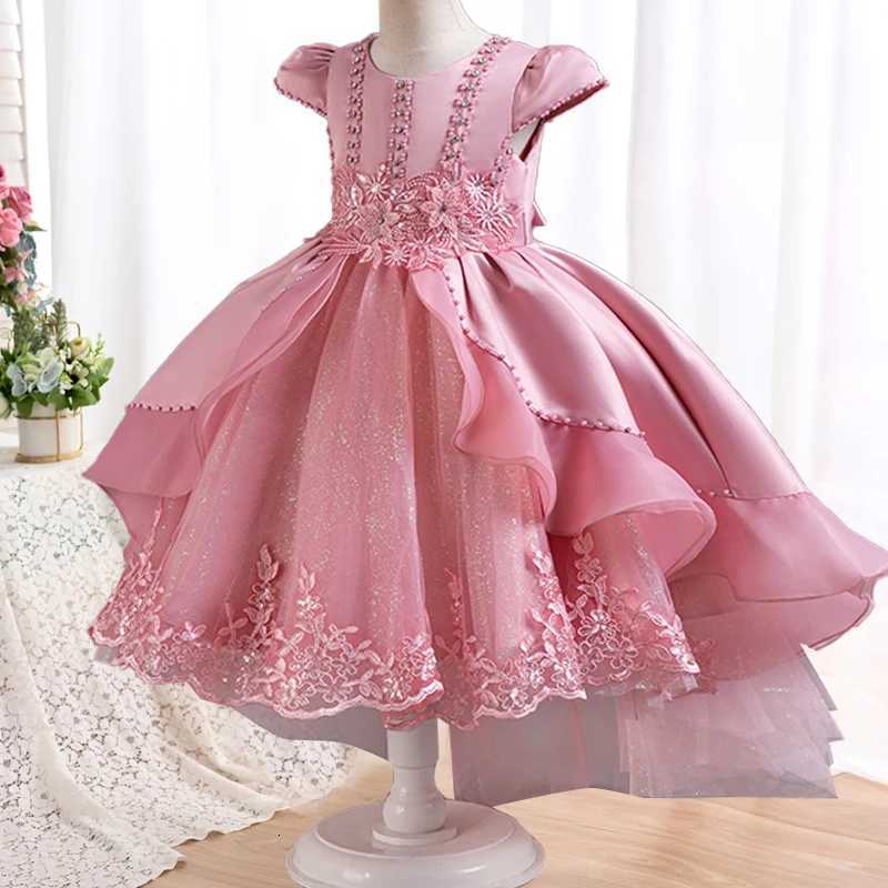Summer New Girl Tail Birthday Party Evening Dress 4-12 Years Old Gorgeous Christmas Performance Dress Girl Party Ball Dress Z250904