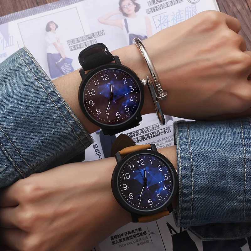 Large Dial PU Fashion Quartz Watches Men Clock Students Wristwatches M Hours Gifts Reloj Hbre X250904