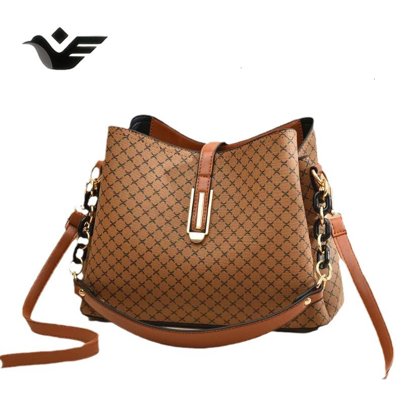 Feiyan Free Shipping New Designer Bag Luxury Shopping Bag Retro Pattern Women's Single Shoulder Handbag Fashionable Large Capacity Bucket Bag