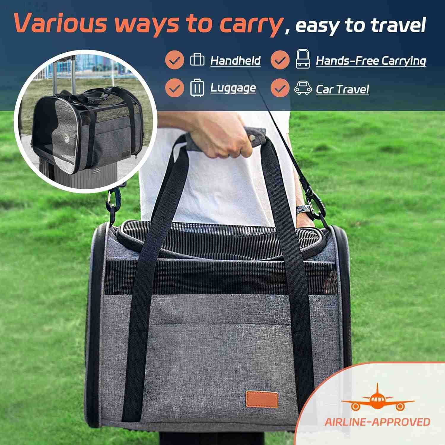 Cat Carrier for Large Cats 20 lbs Soft Sided Breathable Mesh Cat Travel Carrier Large Cat Carrier Airline Approved Washable Pet Carrier for Cats Small