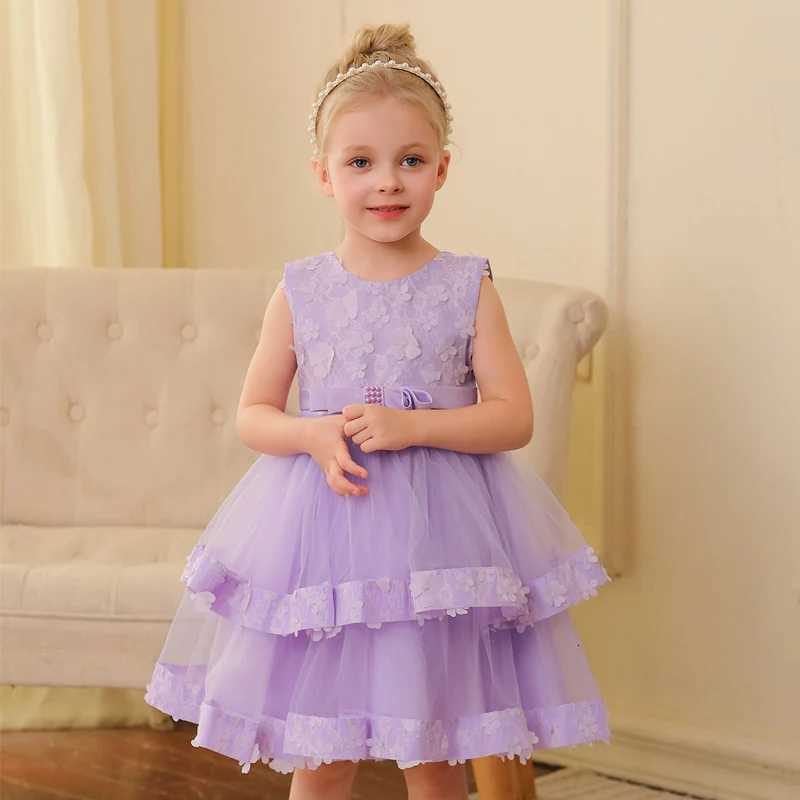 Girls Princess Party Dresses For 3-9 Years Kids Birthday Wedding Evening Prom Gown Summer Childrens Dress Z250904