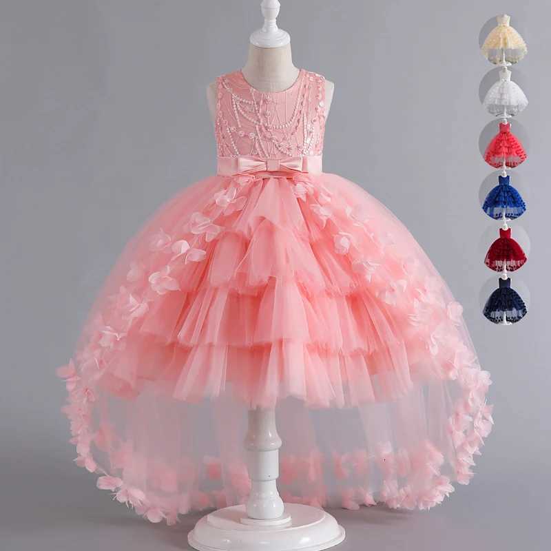 Kids for Girls 3 to 12 years old Formal Evening Trailing Dress Sleeveless Princess Fluffy Cake Dinner Performance Z250904