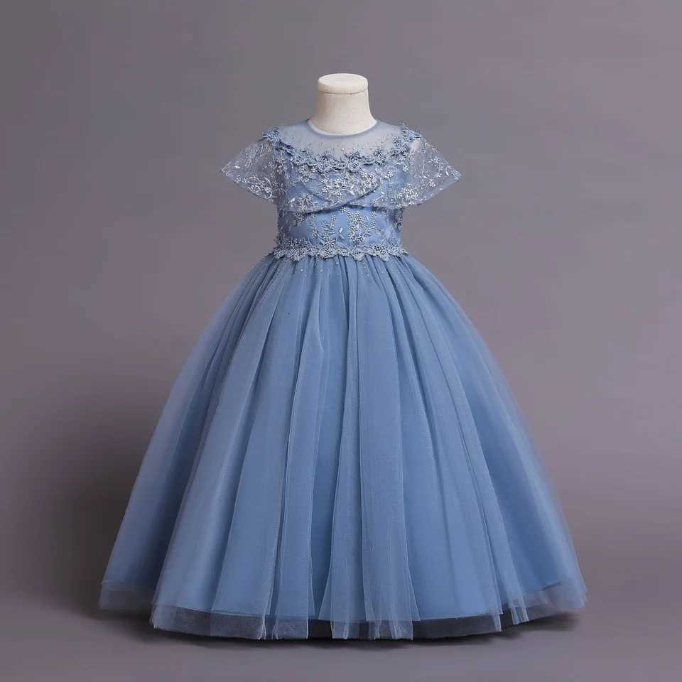 100% Cotton Puffy Yarn Girl Princess Dress For Birthday Party Prom Wedding Dress Summer Bright Diamond Clothes For Girls Z250904