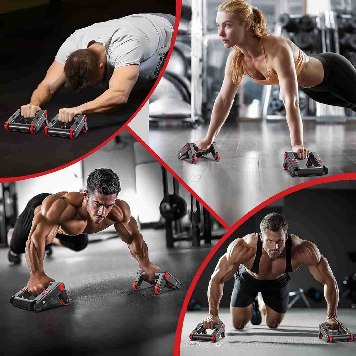 Ab Roller Wheel Set 2in1 Core Strength Training Equipment for Home Gym 500LB Capacity NonSlip Handles with Knee Pad for Men and Women W250904