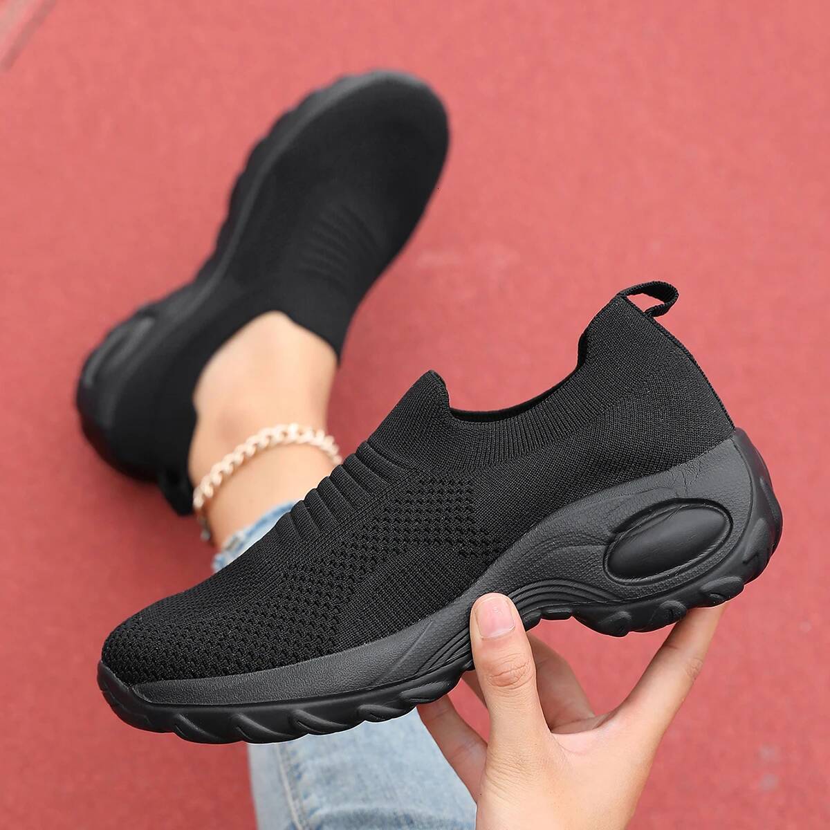 Red Casual Sports for Comfort Mesh Tennis Shoes Light Sneakers Women 2024 New Plus Size 43 Student Vulcanized Shoe ddmysaturn