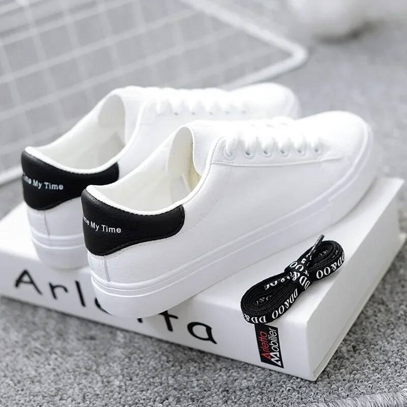 Women Sneakers Fashion Breathble Vulcanized Pu Leather Platform White Lace Up Casual Shoes Zapatos Mujer ddmysaturn