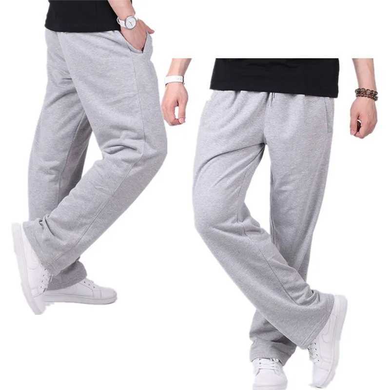 Spring Men Plus Size Pants Solid Baggy Loose Elastic Pants Cotton Sweatpants Casual Pants Autumn Straight TrousersXJ250904