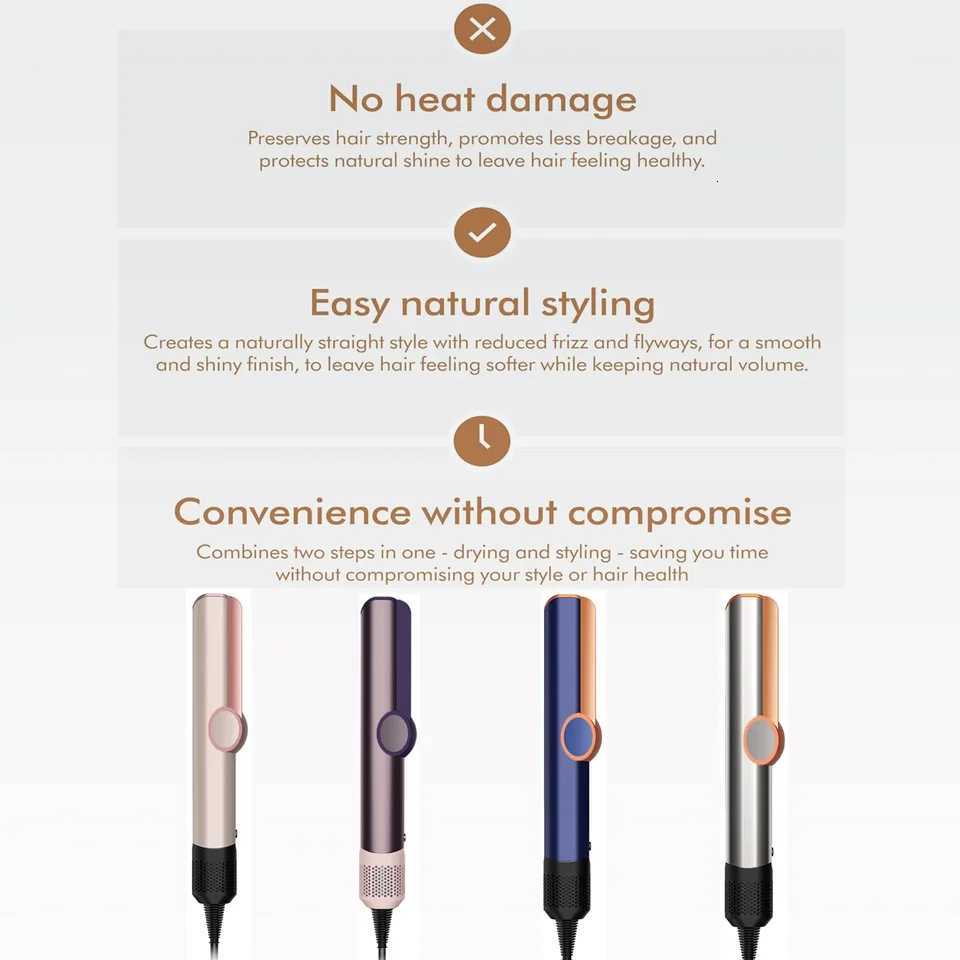 2in1 Hair Straightener Dryer Combo with Smart Temperature Control and Digital LCD Display Quick Styling for Home SalonW250904