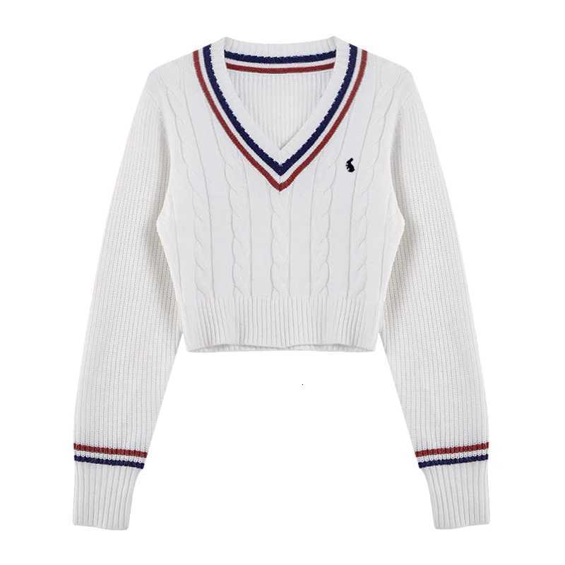 YuooMuoo Korean Fashion Sweaters Women Autumn Vneck Y2K Cartoon Embroidery Knitted Tops Winter Soft Basic Long Sleeve Pullovers M250904