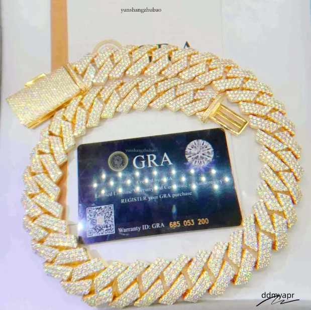 Customized DIY Name Letter Ddmyday Pendant 20Mm Cuban K Chain Necklace Sterg Sier Moissanite Baguette Dia Pendent For Men Ddmyday