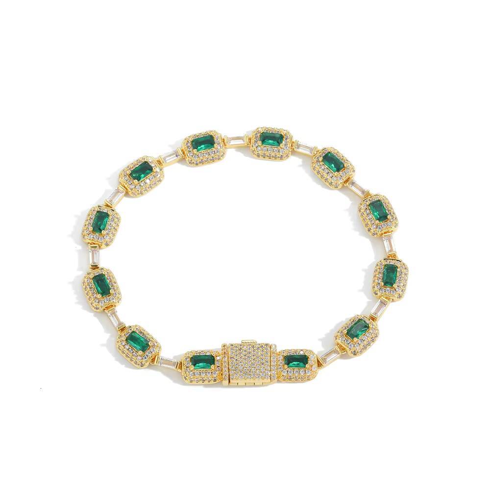 BB049 Unisex Cuban chain 925 silver inlaid diamond necklace; Hip-hop bracelet