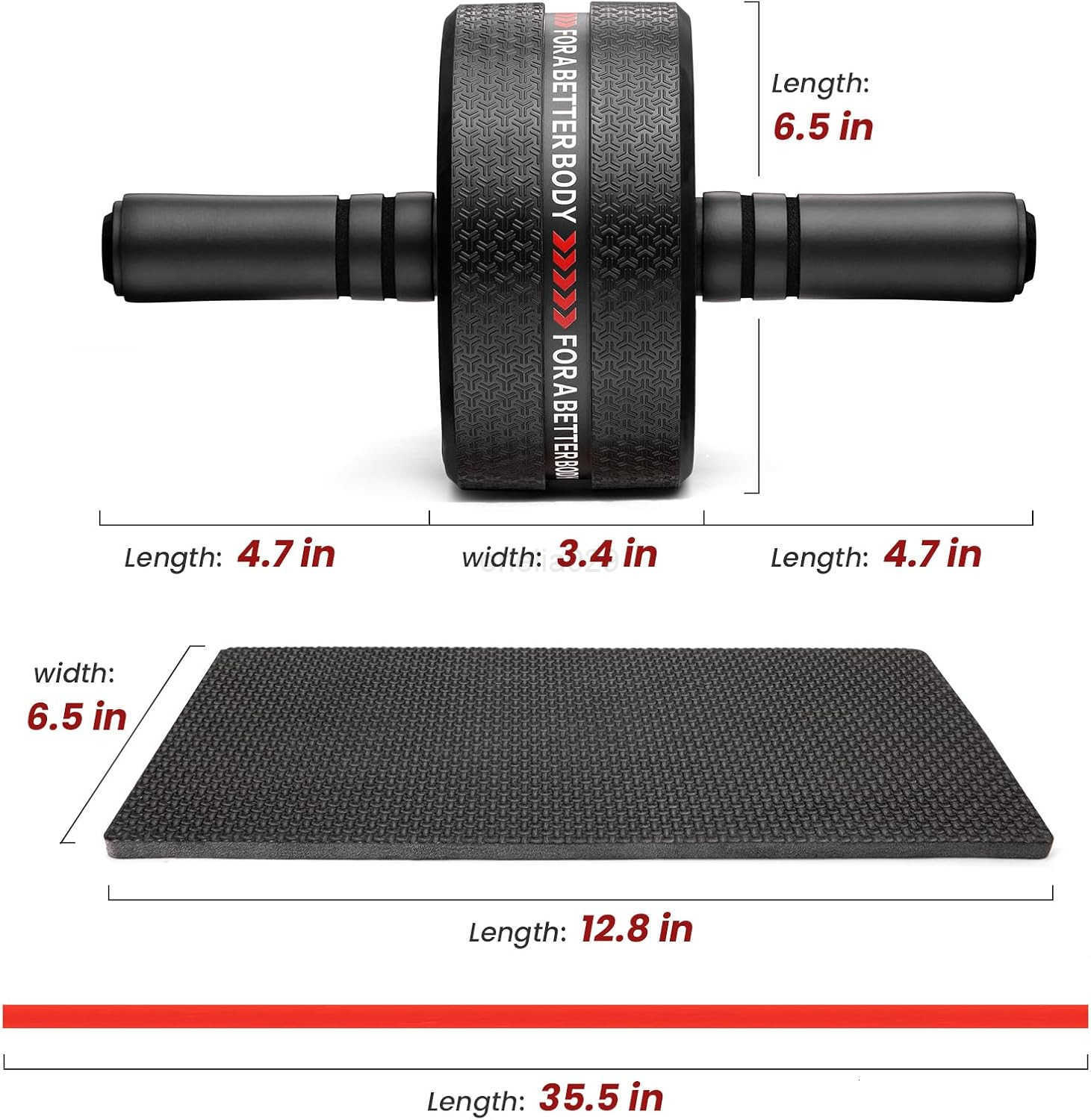 Ab Roller Wheel Abdominal Training Roller for MenWomen Abdominal Wheels Widened to 34 Rubber Tread of The Abdominal Wheel Upgraded Max Weight 490 lbs 