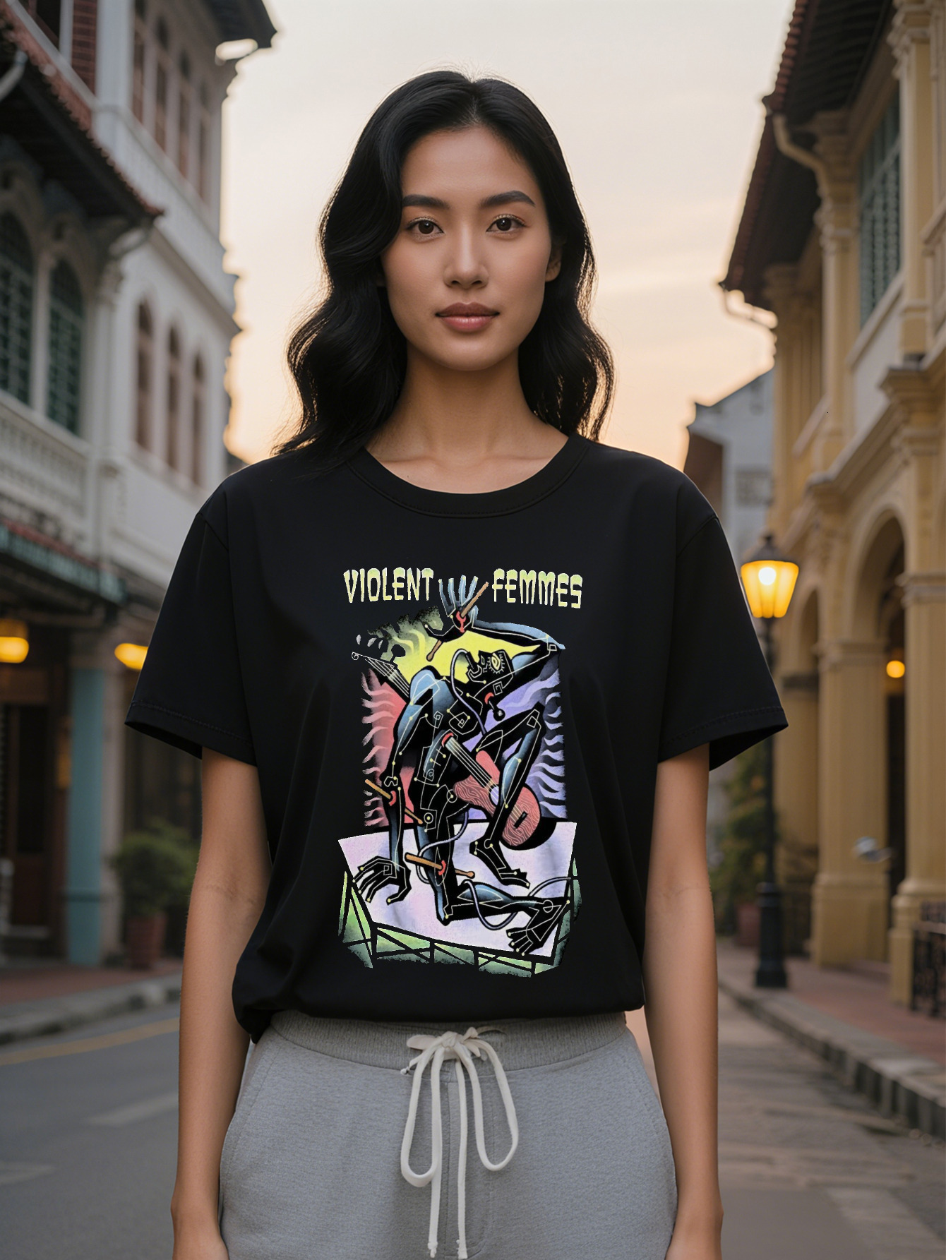 Large XL Funny Fashion Summer Short Sleeve T-Shirt with Retro Black Humor A Great Gift for Lady Plus Size 80027