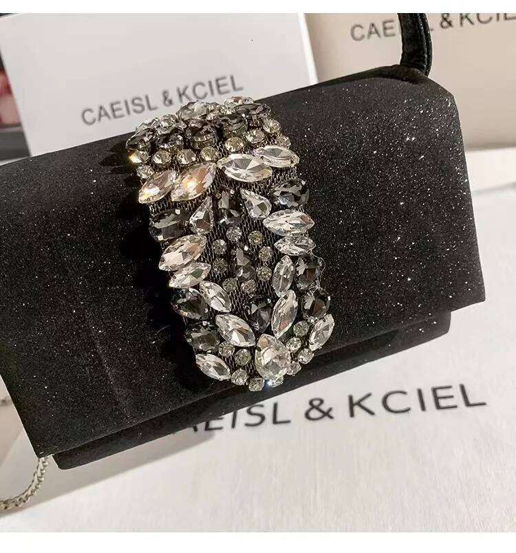 Glitter Square Fashion Women Handbag Crystal Shiny Dia Evening Wedding Party Clutch Purse Female Shoulder Bag