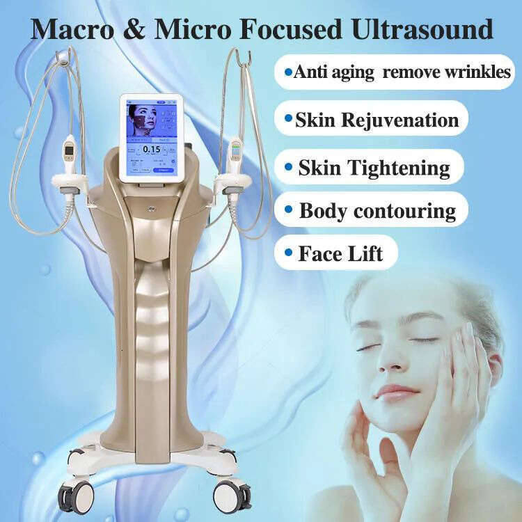 Stationary 4 In 1 Skin Care 10 Cartridges Hi-Fu Double Chin Removal Anti-Aging Skin Tightening Beauty Machine Suitable For All Kinds Skin Beauty Salon
