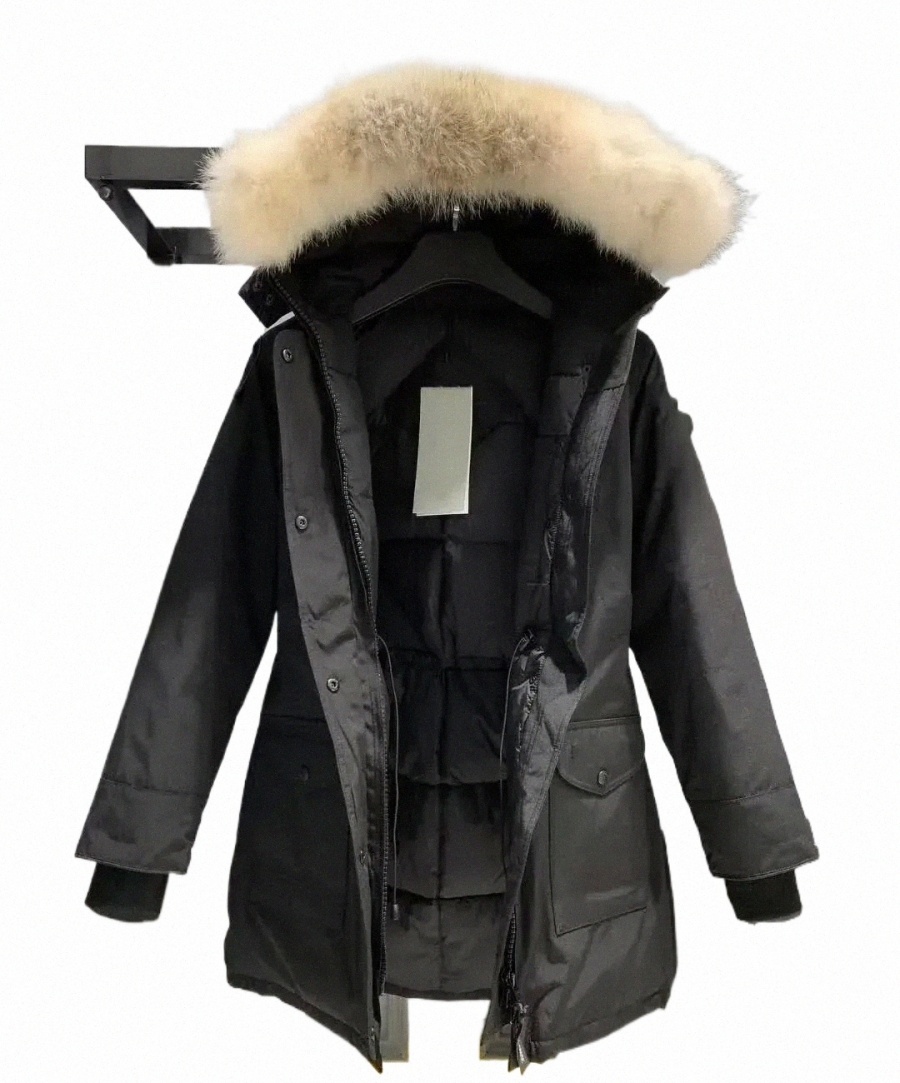 designer Womens Down Jacket puffer Fashion Brand gooses Long Coat Large Pocket Fur Collar Thermal Top Female autumn and winter puffer