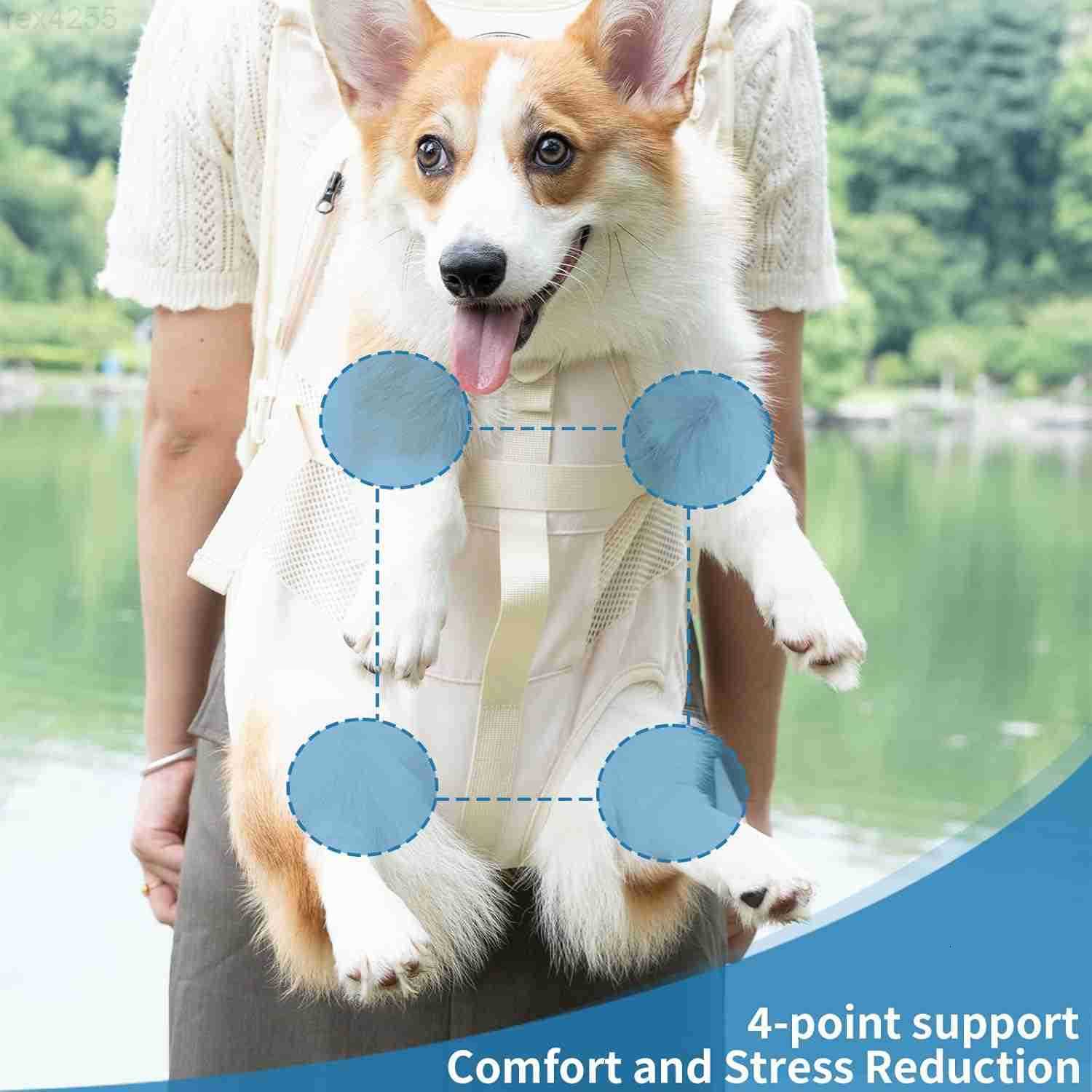 Dog Front Carrier Backpacks for Small Dogs Legs Out Pet Carrier Sling Backpack with Adjustable Padded Ventilated Shoulder Straps EasyFit for Traveling