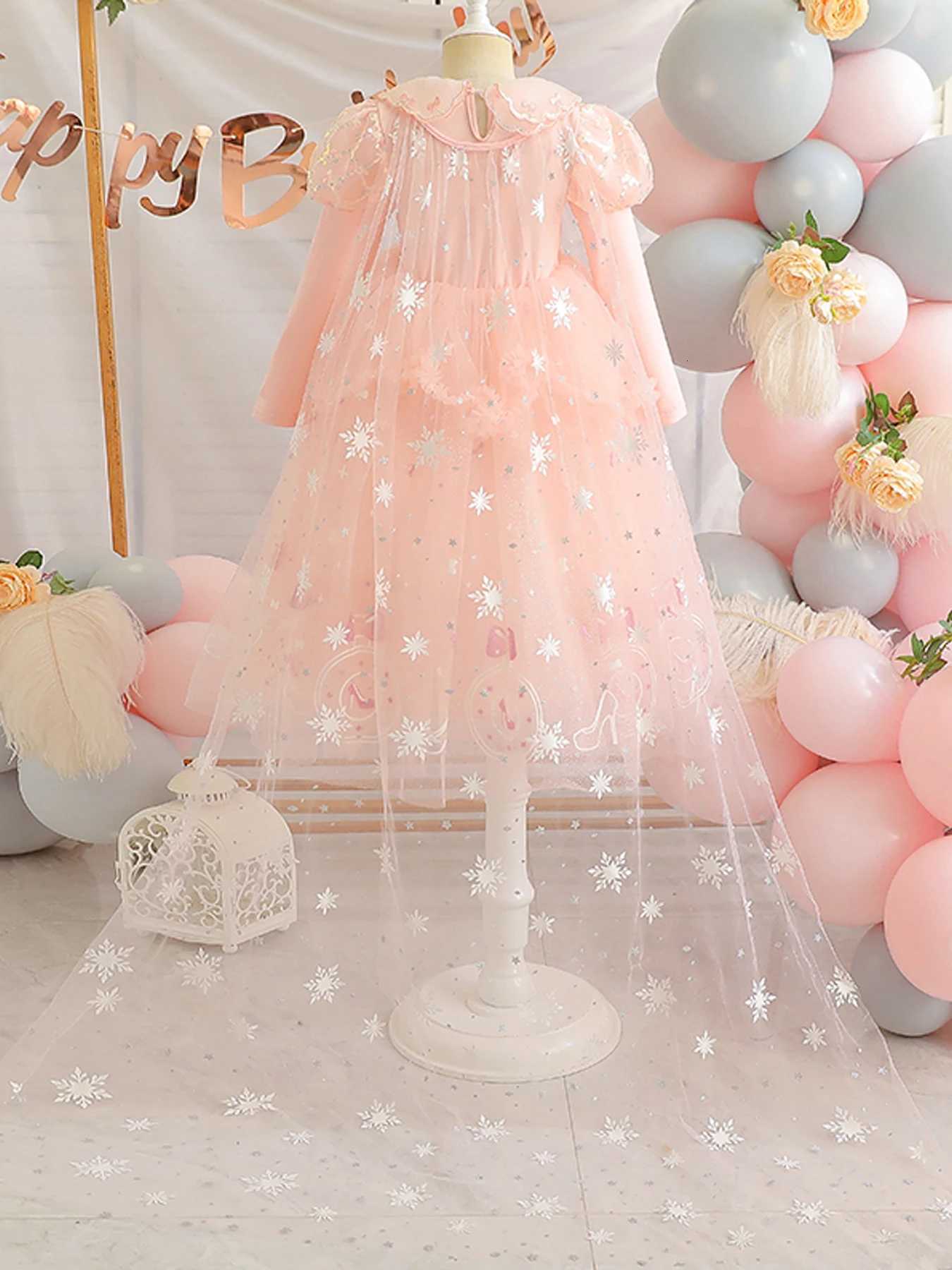 Long Sleeve Girls Formal Dress High-low Sweet Gown for Stage Catwalk Show Performance Birthday Dress Z250904