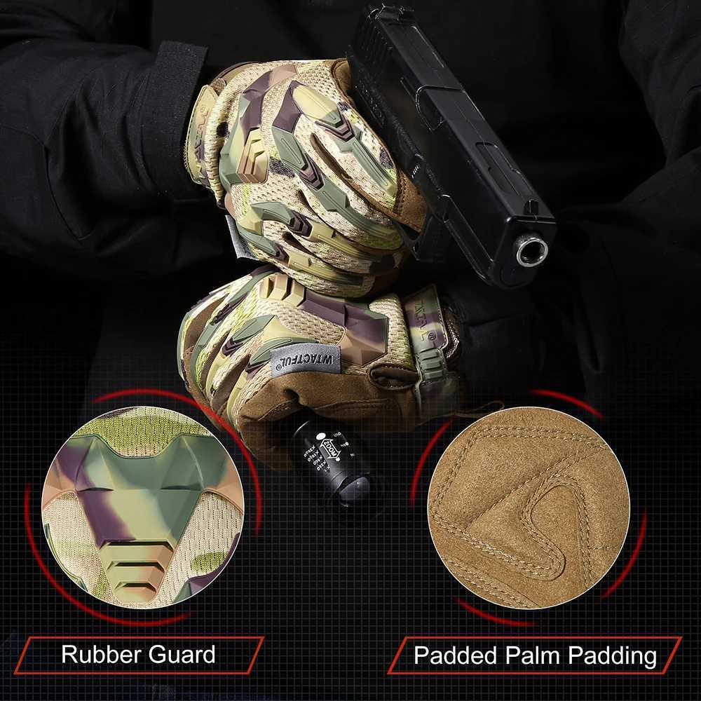 Camo Sports Glove Touch Screen Combat Airsoft Bicyc Outdoor Gear for Hiking Shooting Paintball Hunting Full Finger Gloves MenXJ250904