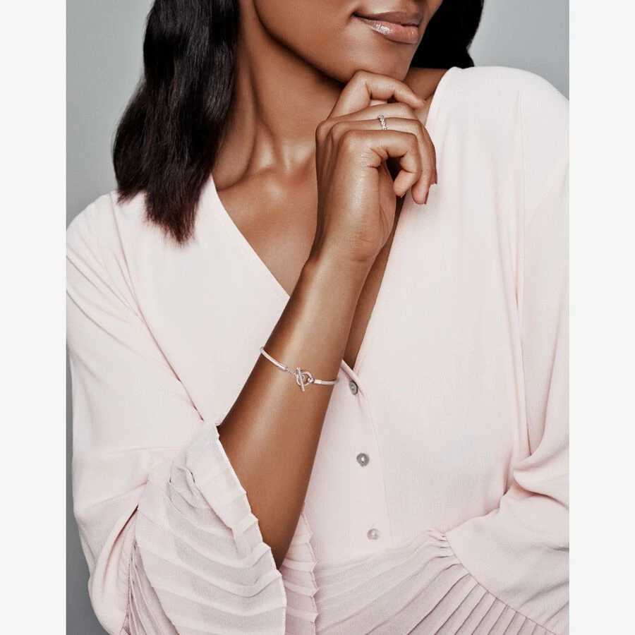 Original 925 Sterling Silver For Women Charm Bead Bracelet Butterfly Claw Print Rose Chain Luxury Jewelry Gift W250904