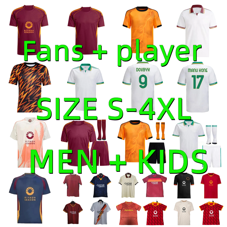 2025 2026 PELLEGRINI Dovbyk Roma SOCCER JERSEYS 25 26 EISHAARAWY DYBALA Soule CRISTANTE KONE PISILLI MANCINI Footb Shirt maillots de foot Men kids kit Player version