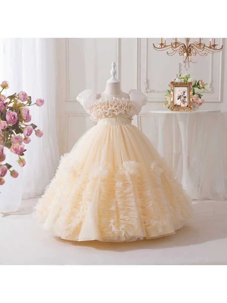 2025 Girls Summer New High-End Host Birthday Performance Light Luxury Piano Performance Princess Dress Z250904