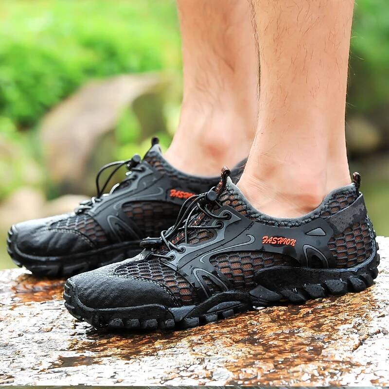 Breathable Waterproof Hiking Men Suede Mesh Outdoor Sneakers Rock Climbing Man Sport Quick-dry Shoes 2023 New ddmysaturn