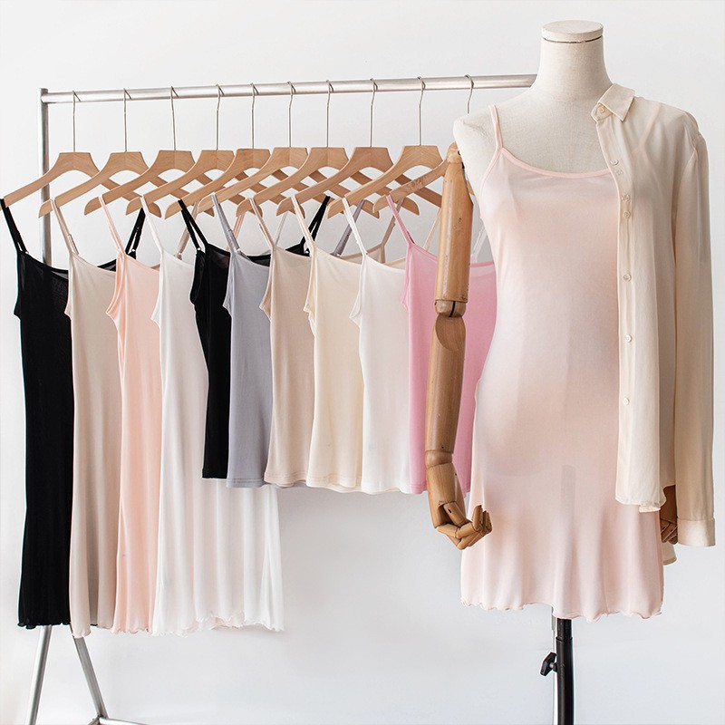 GY20165 New Silk Nightdress Sexy Backless Solid Color Suspender Dress Thin