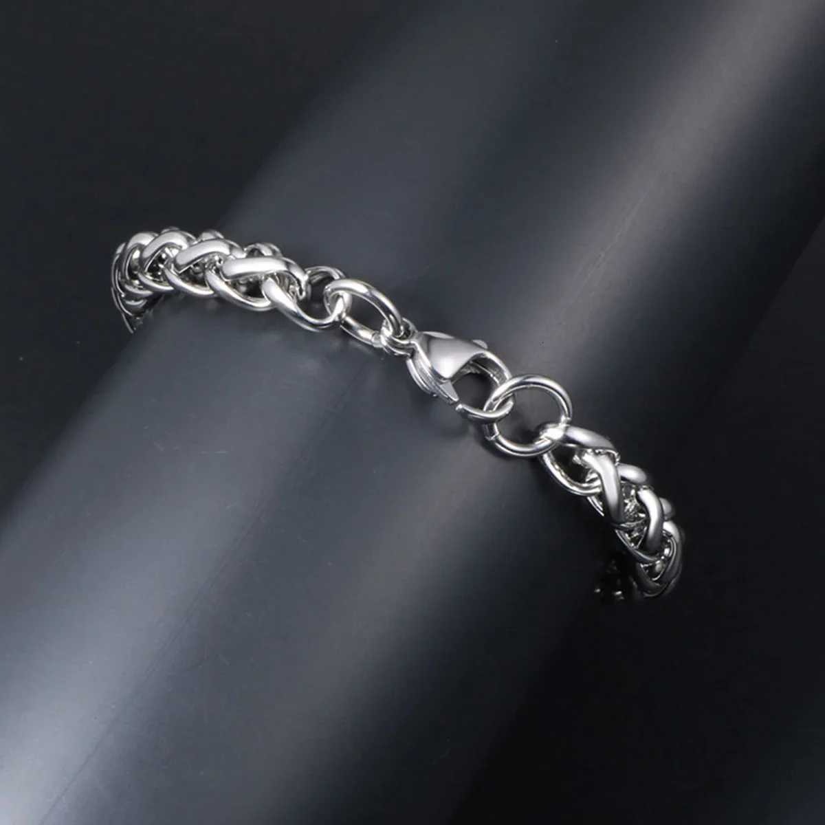 1921cm Classic Cuban Bracelet for Men Jewelry Stainless Steel Silver Link Chain Bracelets Hand Jewelry Anklet Gift Y250904