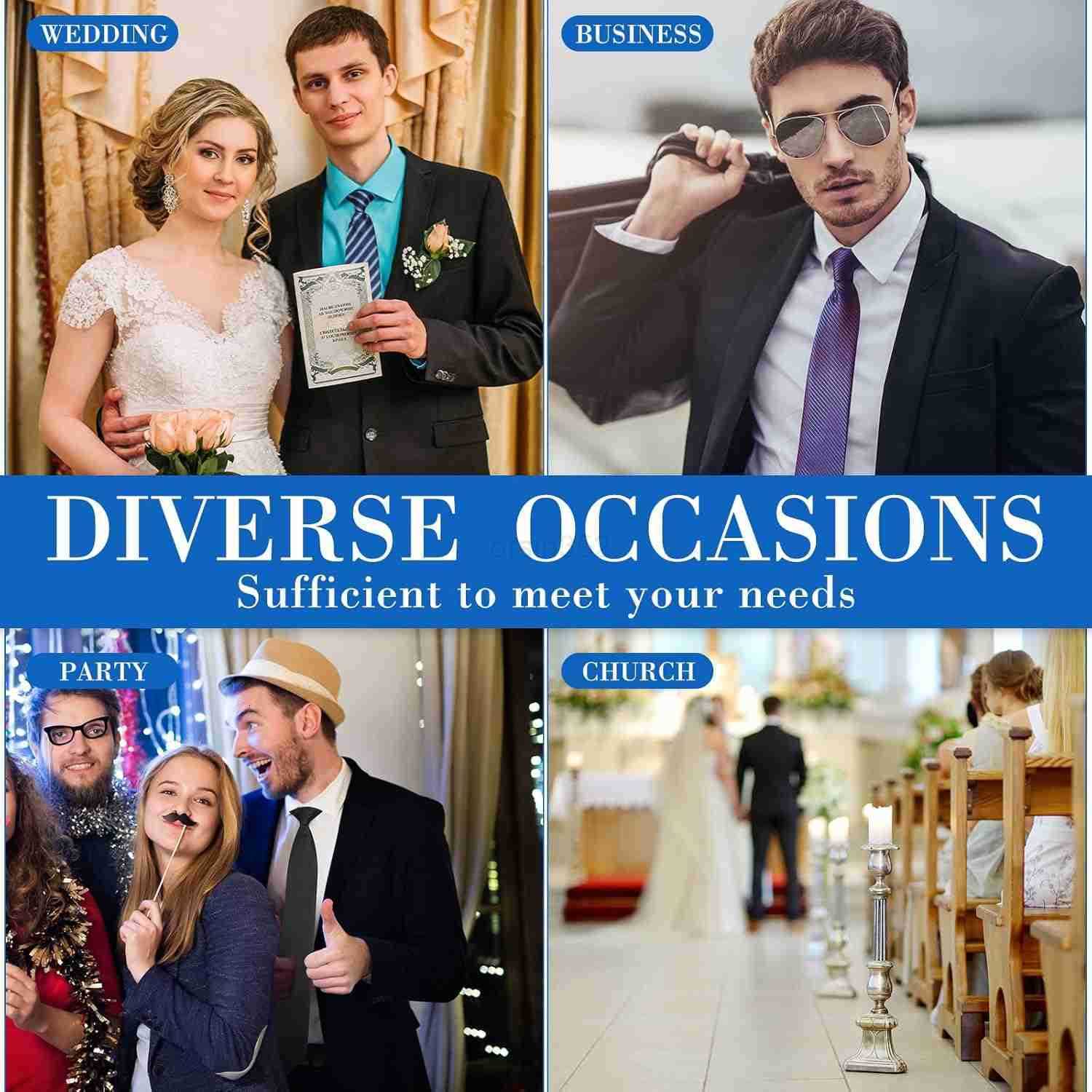 6 Pcs Clip on Tie for Men Clip on Easy Necktie Striped Solid Plaid Dots Mixed Lot Tie for Office School 20 Inch Elegant StyleW250904