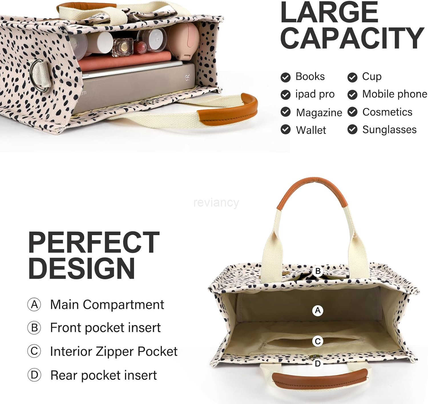 Bag for Women with Pockets Crossbody Bag Tote Shoulder Handbags Casual Work Bags Everything Tote BagW250904