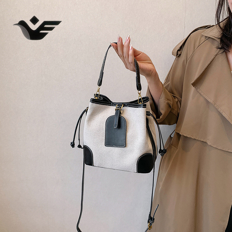 Feiyan Free Shipping New Designer Bag Luxury Shopping Bag Bucket Bag For Women Canvas Color-block Stitching Handbag Mother-daughter Bag Trendy Single 