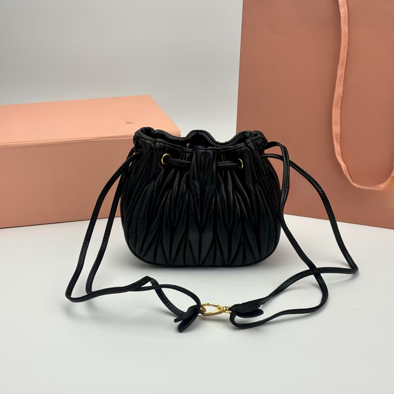 Real Sheep Leather Pleated Evening Bags 2025 New Arrival Girl Small Natual Leather Shoulder Bag Designer Classic Hand Bag Lovely Party Purses And Handbags 3351