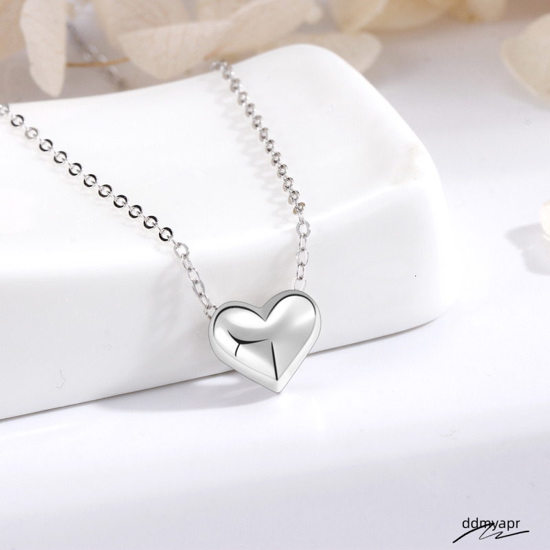 New Designer Women's S Sterling Sier Heart Necklace Ddmyday Is A Simple Personalized High End Collarbone Chain And Niche Design Pendant Jewelry F