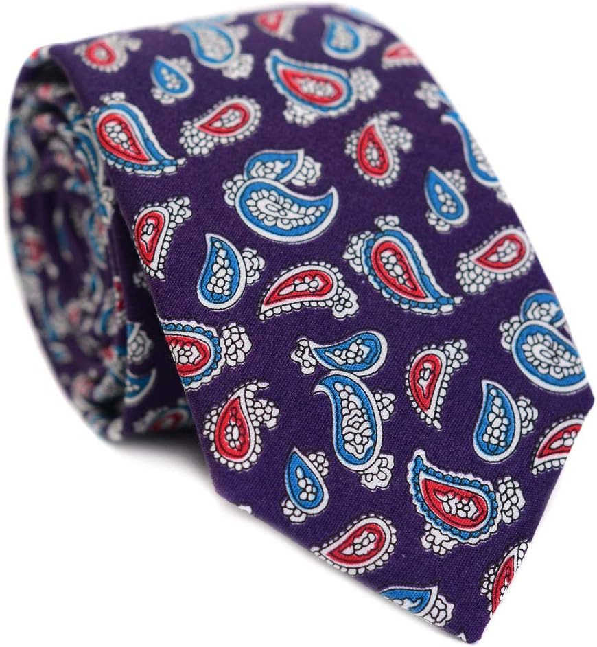 Mens Cotton Printed Floral Tie 256 Skinny Narrow Necktie Various DesignsW250904