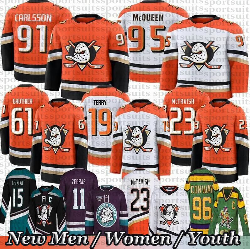 #91 Leo Carlsson anaheim hockey jersey #23 Mason McTavish mighty ducks jersey Chris Kreider Troy Terry Getzlaf Chris Kreider Gudas Paul Kariya Alex Killorn jerseys men