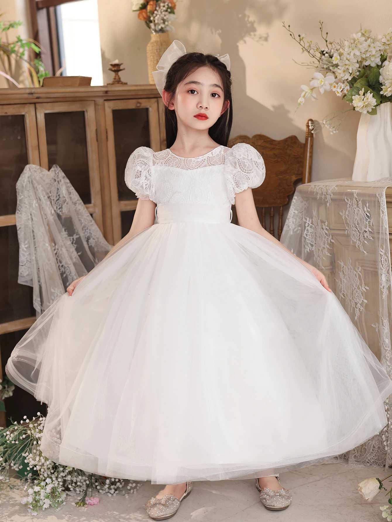 Hot Popular Girl Kids Flower Summer Gowns Apparel Child Anniversary Wedding Dress Z250904