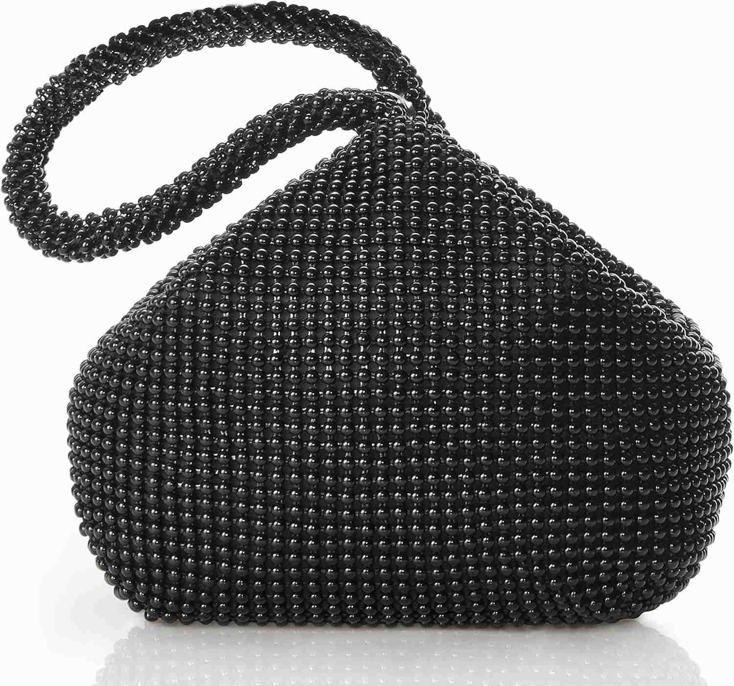 Womens Beaded Clutch Evening Bags Vintage Elegant Triangle Purse for 1920s Party Prom Wedding M250904
