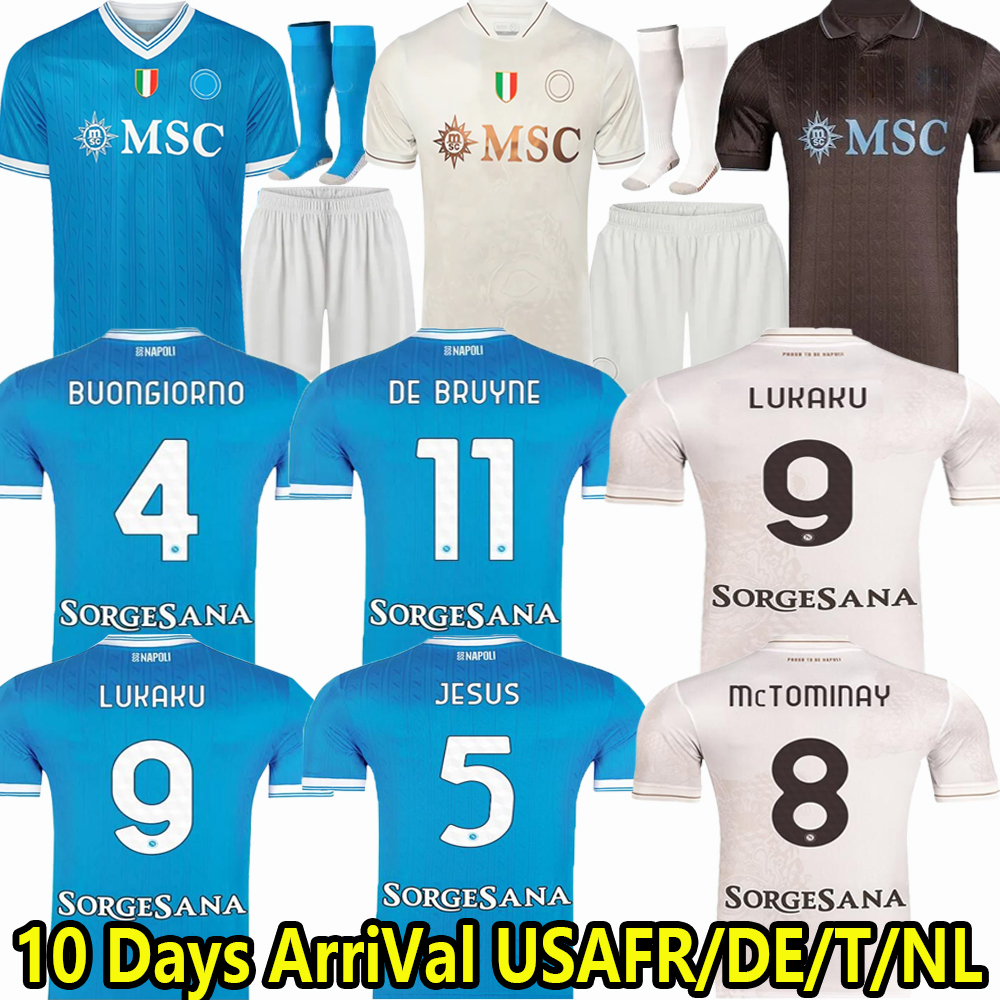 25 26 Naples Maglia SSC Cyborg Training Soccer Jerseys DE BRUYNE DI LORENZO Buongiorno Neres McTominay 2025 2026 Home Away Fans Player Football Shirt Kit tops Men kids