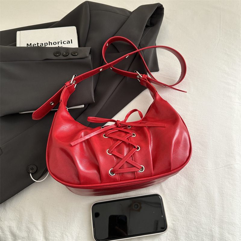 2025 autumn new large capacity fashionable crossbody bag niche design versatile bow knot women's armpit bag designer shoulder bag