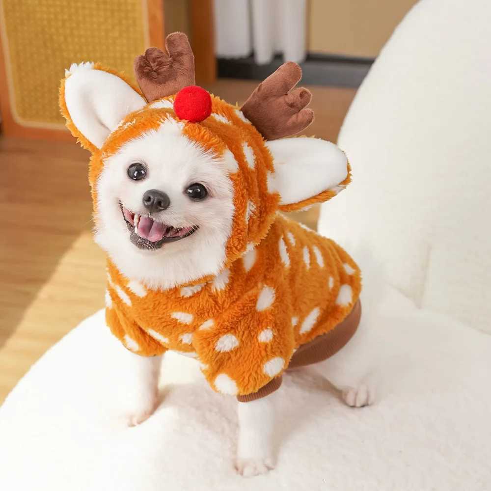 1pc Cute Christmas reindeer pet clothing is a musthave item for small cats and dogs during Christmas W250904