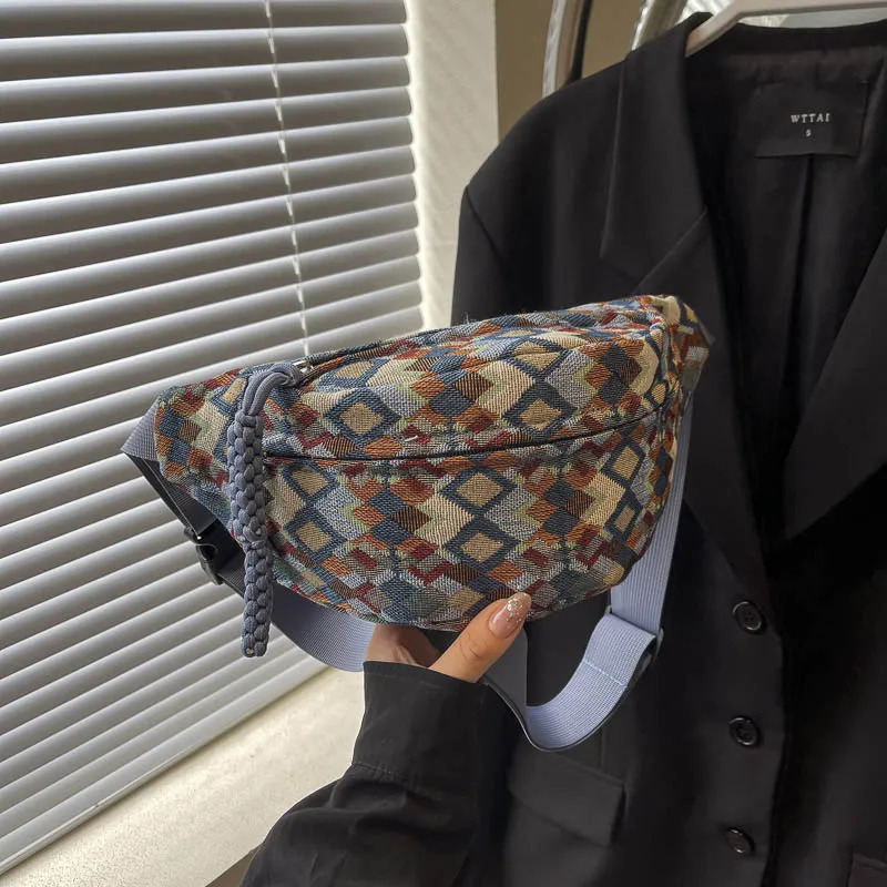 Bohemia Corduroy Belt Bags for Women Fashion Fanny Pack Female Banana Waist Bag Hip Purse Shoulder Crossbody Chest Bag Pocket 250903