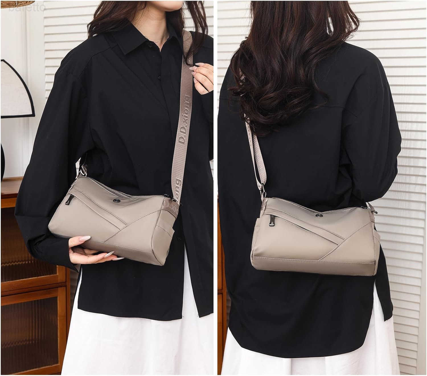 Crossbody Bags for Women Small Shoulder Bag Nylon Simple Purse with Zipper Lightweight Casual Mini Purse M250903