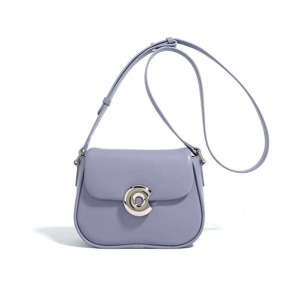 DHEssentials 2025 New Genuine Leather Saddle Bag Small Crossbody Shoulder Bag Urban Minimalist Commuter Versatile Black Butterfly Orchid Red Green